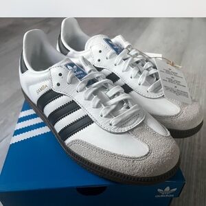 Adidas Samba White and Black Shoes